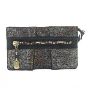 See By Chloe Black and Gold Textured Pouch